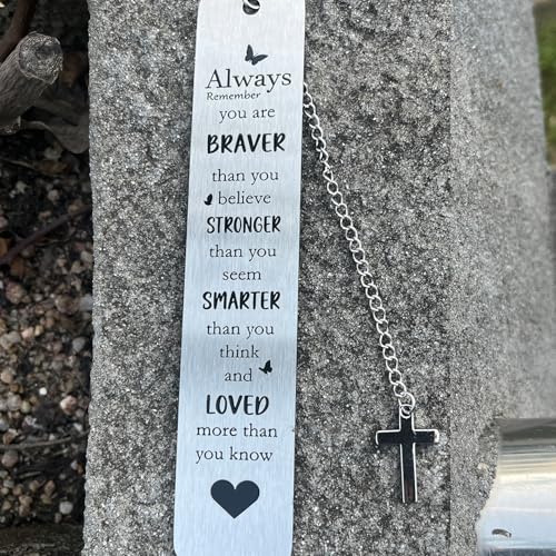 성경 책갈피 책 마커, 금속 기독교 책갈피 선물 액세서리 (Always Remember You are Brave) - style: 항상 당신이 용감하다는 것을 기억하세요