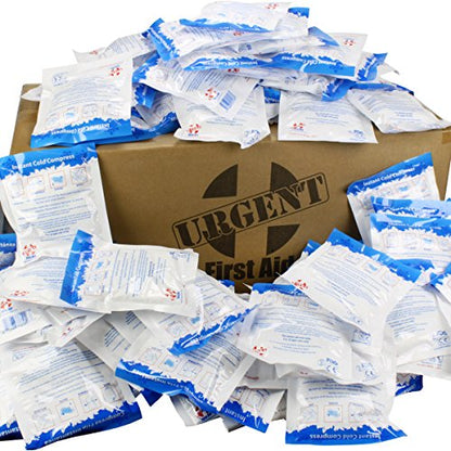 Case of 125 Instant Cold Packs, 5" x 6" (4" x 5" Cold Area) - Disposable Cold Compresses - No pre-Chilling Required for Quick, Effective First aid Treatment & Relief of Aches, Pains, Bumps & Bruises | Bulk 125-case of 5" x 6" disposable cold compresses; n