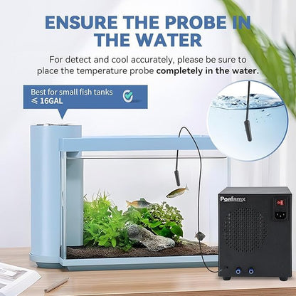 16gal Aquarium Chiller 60L Fish Tank Cooler Unit Quiet for Home Fish Shrimp Breeding 200W