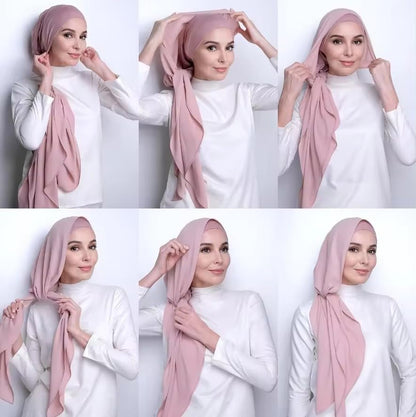 SYANKANGXIAO 4 Pieces 43Inch Square Scarf Shawls for Women Muslim Plain Wrap Hijab Head Scarf Turban - color: Coffee + Rust Red Camel+yellow
