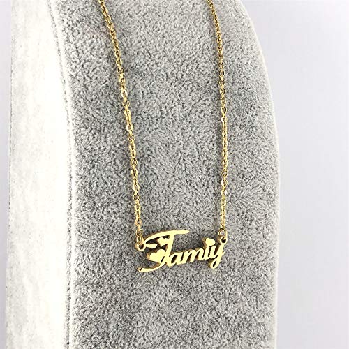 TinyName Custom Name Necklace Personalized 18K Gold Plated Nameplate Customized Jewelry Gift for Women - color: Necklace with Heart Symbols
