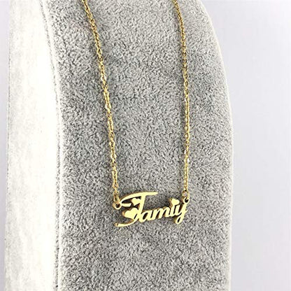 TinyName Custom Name Necklace Personalized 18K Gold Plated Nameplate Customized Jewelry Gift for Women - color: Necklace with Heart Symbols