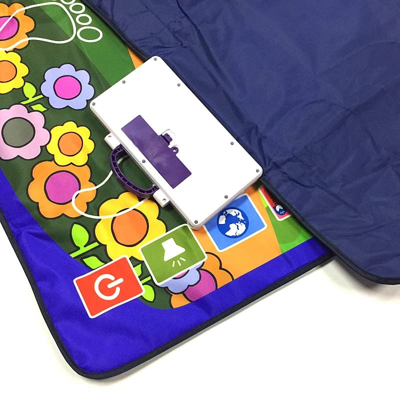 Sanyi Kids Muslim Prayer Rug - Electronic Islamic Prayer Carpet Mat, Teaching Talking Music Mat with Worship Step Guide for Kids Toddlers, 6/7 Languages, 43.3 x 27.5 Inch (Blue)