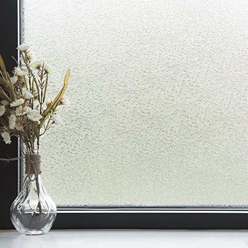 Best Home Fashion Non-Adhesive Frosted - Art Glass - 1.45 ft x 6.5 ft (1 Roll) - color: Artglass, size: 1.45 ft x 6.5 ft