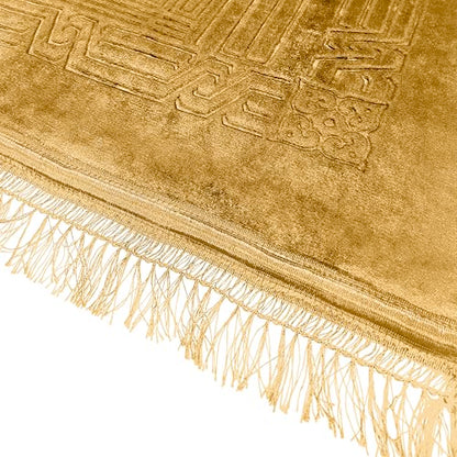 Empire Home Islamic Prayer Rug Oversized Soft Thick Plush Musalla Mat - for Men Women Childred - سجادة صلاة (Beige) - color: Beige
