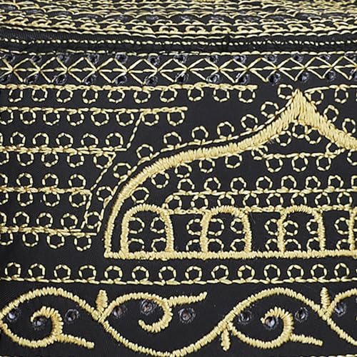Muslim Prayer Hat for Men Worship Hat Islamic Muslim Prayer Hats Cap Beanie Headwear for Ramadan Eid - color: Gold