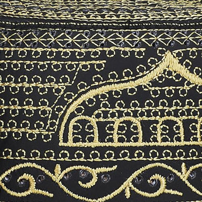 Muslim Prayer Hat for Men Worship Hat Islamic Muslim Prayer Hats Cap Beanie Headwear for Ramadan Eid - color: Gold