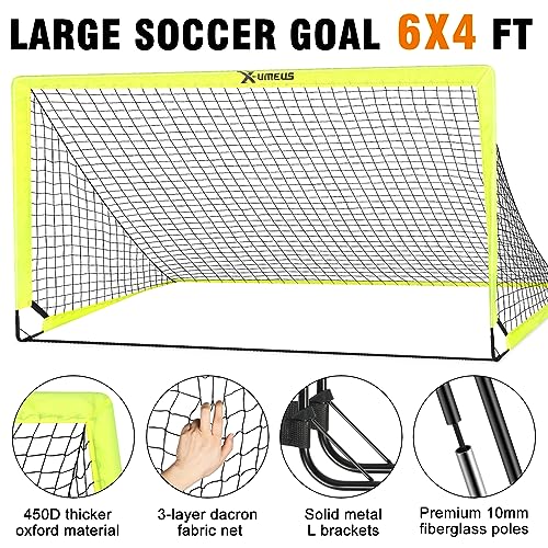 X-UMEUS Agility Ladder Speed Training Equipment Set, Kids Soccer Goals for Backyard Set of 2, 6x4 ft, Soccer Goal Training Equipment for Kids Youth
