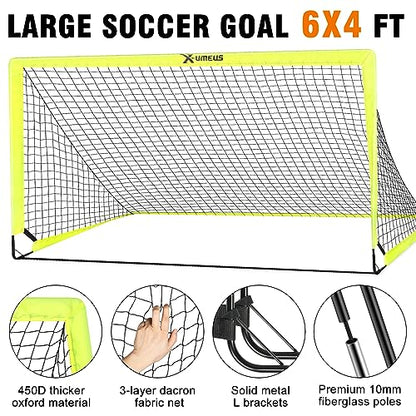 X-UMEUS Agility Ladder Speed Training Equipment Set, Kids Soccer Goals for Backyard Set of 2, 6x4 ft, Soccer Goal Training Equipment for Kids Youth