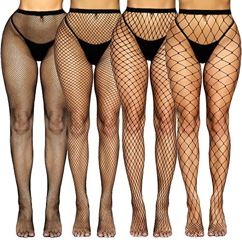 Fishnet Dress for Women Lace Pantyhose Hight Waist Torn Tights Mesh Stockings Black Fishnet Tights Women's Fish Net Stockings - color: Black Mini Nets