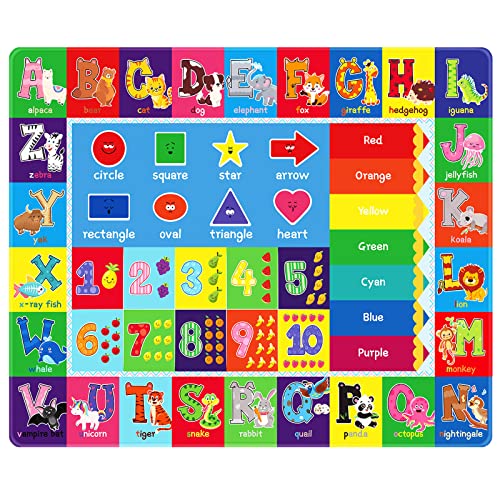 3X5 ABC Kids Rugs for Playroom - Play Mat with ABC Alphabet, Numbers & Colors Educational Rug for Kids Room, Classroom, Daycare, Preschool - Floor Playmat for Boys and Girls, 59x 39.4 inch - size: 59X 39.4 INCH