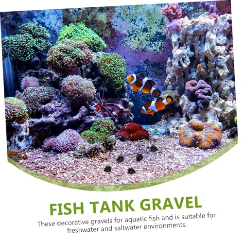 COLLBATH Black Irregular Faux Ice Stone Decorative Aquarium Gravel and Garden Rocks for Fish Tank Landscaping and Terrarium Ornament