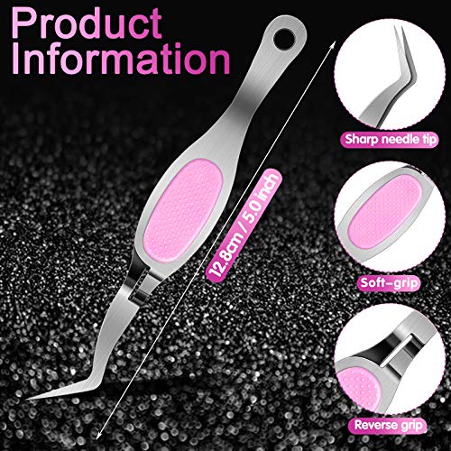 Honoson 6 Pcs Reverse Craft Tweezers Crossing Lock Curved Tweezers for Crafting, Stainless Steel Soft Grip Precision Reverse Grip Tweezer Fine Tip Tweezer for Stickers DIY Jewelry Beading Nail
