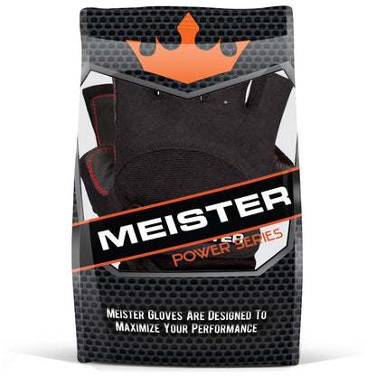Meister Wrist Wrap Weight Lifting Gloves w/Gel Padding - color: Black / Red, size: Medium