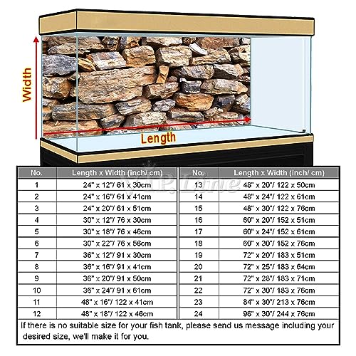 HD Rock Stone Texture Aquarium Background Poster for Fish Tank Backdrop Sticker Decorations Selfadhesive (60" x 30"/ 152 x 76cm) - size: 60" x 30"/ 152 x 76cm
