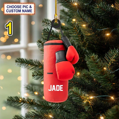 Custom Name Boxing Keychains –Personalized Acrylic Punching Bag Gloves, Name Tag for Keys, Bags, Luggage, Gifts for Lovers