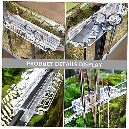 LIOOBO Aquarium Cleaning Supplies Tool Holder Rack Water Grass Tool Organizer Easy Install for Fish Tanks