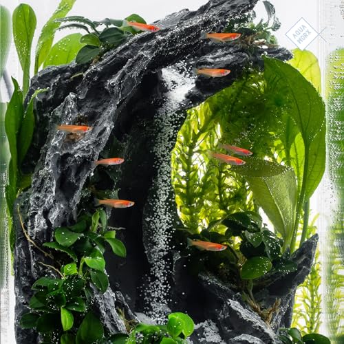 Sand Waterfall Tank Kit - Silent Operation Falling Sand Fish Tank w/LED Light and Self Cleaning Filtration - Desktop Rimless Starter Aquarium Kit, Just Add Plants - 3.38GAL | 12.8L (A1) - size: A1 (20CM)