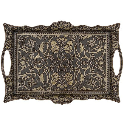 Alisveristime Big Square Zamac Serving Tray, 14.5 x 9.85 in (Antique Green) - color: Antique Green