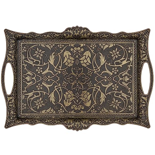 Alisveristime Big Square Zamac Serving Tray, 14.5 x 9.85 in (Antique Green) - color: Antique Green
