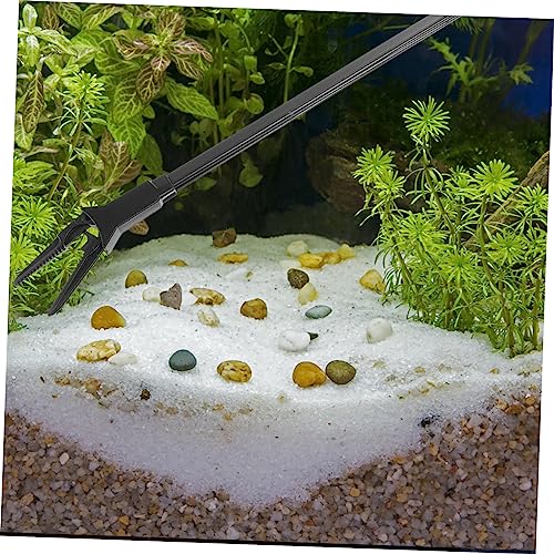 Aquarium Tweezers Extra Long Water Plants Tweezer Set Fish Tank 50cm Gray and Black Pair