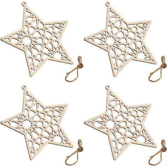 Ramadan Hanging Ornament Eid Mubarak Wreath Door Sign Wooden Hanging Signs, Kareem Hollow Ornament Moon and Stars,Shape Ramadan Mubarak Party Wood Wall Hanger for Islamic Muslim Home (Stars) - color: Stars