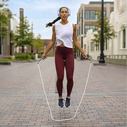 Crossrope Get Lean Weighted Jump Rope Set for Weight Loss | Includes Slim Handles with 1/4 and 1/2 lb weighted ropes for efficient cardio, endurance training, and full-body workouts. - size: Large, style: 2023 Edition