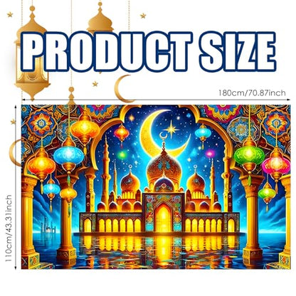 Nuxovilar 대형 라마단 무바라크 배너 - 폴리에스터 109.2 x 180cm(43 x 71인치) 모스크, 마당, 야외 장식용 (CF00167) - color: CF00167