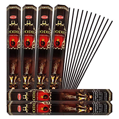 Oud Incense Sticks and Incense Stick Holder Bundle Insence Insense Hem Incense Sticks - color: Oodh
