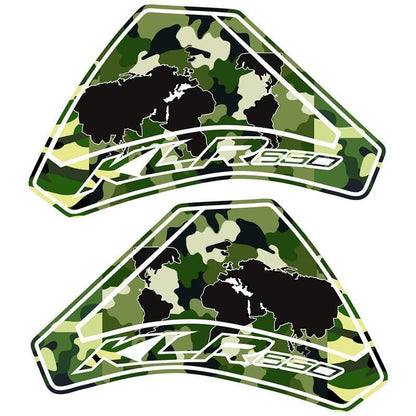 KLR650 Tank PAD Front Side Tank Pad Fuel Stickers Compatible with Klr650 2022-2025 3D Gel Tank Fuel Gip Decal KLR650 Sticker Pad(Camouflage) - color: 144 Camouflage