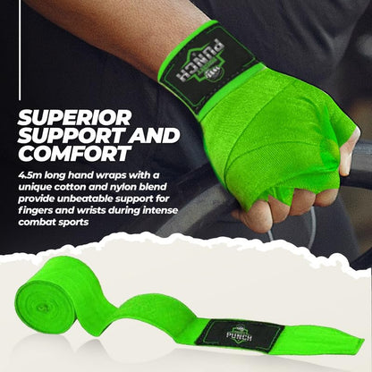 ProShield Boxing Wraps| 180-Inch Bandages| Boxing Hand Wraps Protection for Muay Thai MMA and Kickboxing - color: Green, size: 196"