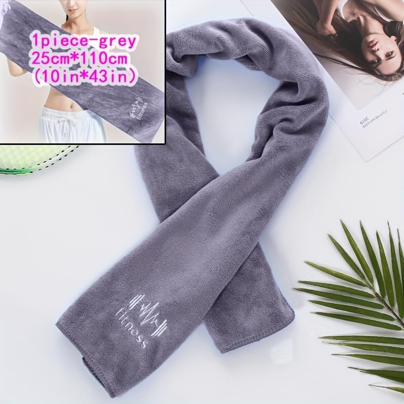 Sports Towel Quick-Drying Super Absorbent Large for Gym, Running and Swimming, Hang on Fitness Equipment to Wipe Sweat, Gray - color: Gray