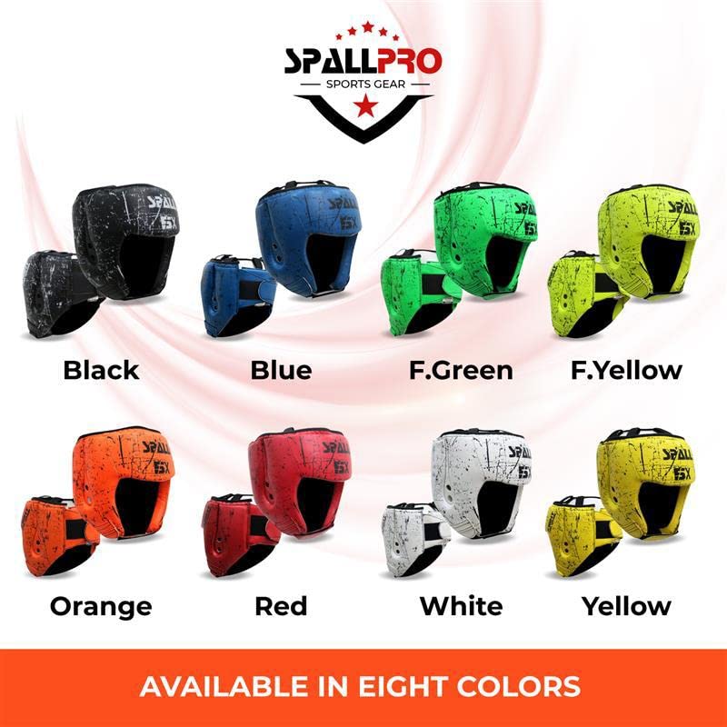 Spall Pro Boxing Headgear, Sparring Helmet for Fighting Sports Karate Boxing Martial Arts MMA and Taekwondo - color: Orange