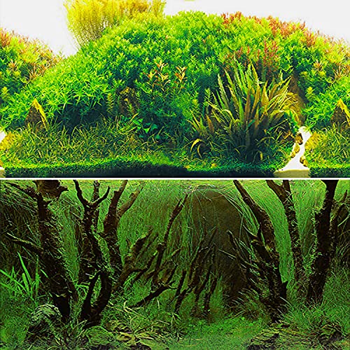 ELEBOX New 20" x 48" Fish Tank Background Paper Wallpaper 2 Sided Colorful Seaweed Water Plants Aquarium Poster Decorations - color: Seaweed, size: H:19.5"x L:48"