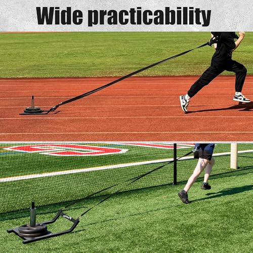 GanFindX Weight Sled, Workout Sled, Fitness Strength Training Sled for Athletic Exercise and Speed Improvement, Suitable for 1" and 2" Weight Plates - color: Black
