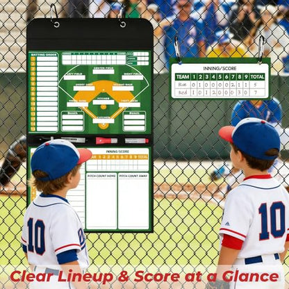 Magnetic Baseball Lineup Board for Coaches, Baseball Coaching Accessories Clipboard with Magnetic Player Markers, Portable Baseball & Softball Lineup Board for Dugout, Reusable Baseball Clipboard