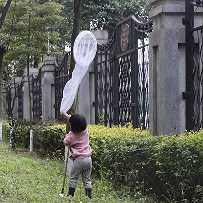 RESTCLOUD Insect and Butterfly Net with 12" Ring, 24" Net Depth, Handle Extends to 59 Inches - size: 14" Ring, 59" Handle