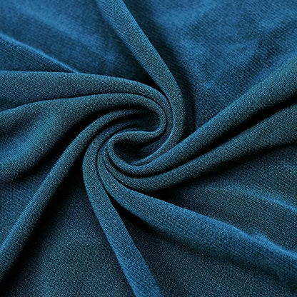ZGMYC Women Shiny Rhinestones Muslim Hijab Elegant Long Turban Cap Head Wrap Scarf - color: Peacock Blue