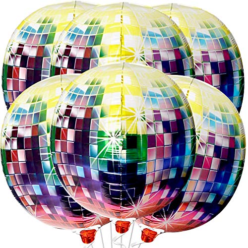 KatchOn Multicolor Disco Ball Balloons - 22 Inch, Pack Of 6 - color: Multi Color