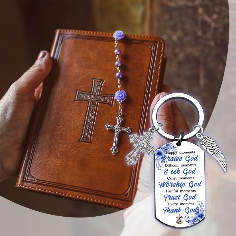 isiyu Christian Gifts for Women Religious Gifts for Men Spiritual Keychain Bible Verse Accessory for Everyday Carry Bag Decoration Faith Inspired Keychain