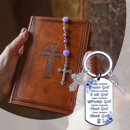 isiyu Christian Gifts for Women Religious Gifts for Men Spiritual Keychain Bible Verse Accessory for Everyday Carry Bag Decoration Faith Inspired Keychain