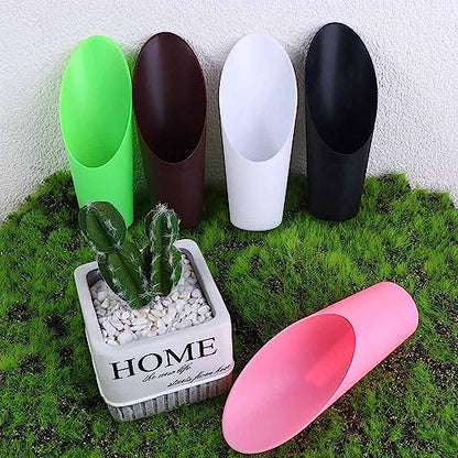 6PCS Garden Tool Gadget Bonsai Soil Scoops, 6.3in Long Plastic Garden Shovels, Colorful Small Soil Scoops, Plastic Spade Shovel Cup Succulent DIY Plant Helper