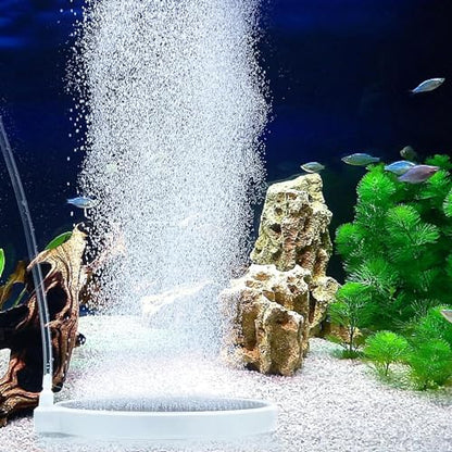 Nano Aquarium Air Stones, Fish Tank Oxygen Aerator (80-130Gal) | 5Inch, Comes with Air Tube, Control Valve and Check Valve, Quiet Operation, Nano Bubbles, Improve Dissolved Oxygen - size: 5 inch for 80 to 130 gallon tanks
