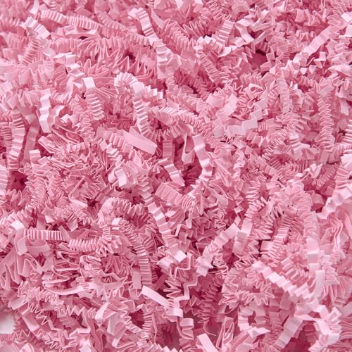 Wowxyz 1 LB Crinkle Cut Paper Shred Pink Crinkle Shredded Paper for Gift Baskets - Gift Box Bag Filler - Confetti Stuffing for Birthday, Holiday Present Packaging Wrapping - color: Pink