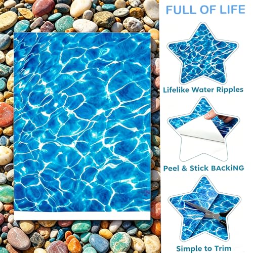 5pcs Ripple Water Stickers, Water Paper | Self-Adhesive Fake Water, Ocean Diorama Scene Stickers for Lakes, Rivers, Miniature Home Decor