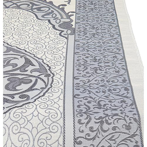 Modefa Luxury Islamic Thin Travel Prayer Mat in Satin Gift Bag - Deluxe 4 Piece Travel Set with Dua Book & Prayer Beads Tesbih - Thin Chenille Turkish Praying Carpet - Eid Gift Set (Blue) - color: Blue