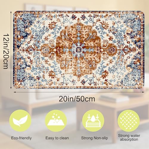 Cat Food Mat Pet Feeding Mats Dog Bowls Mat Cat Water Mat 12x20 Inch Boho3 - color: Bohemia Style 03