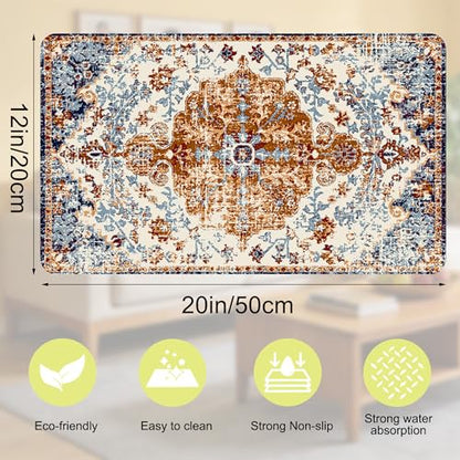 Cat Food Mat Pet Feeding Mats Dog Bowls Mat Cat Water Mat 12x20 Inch Boho3 - color: Bohemia Style 03