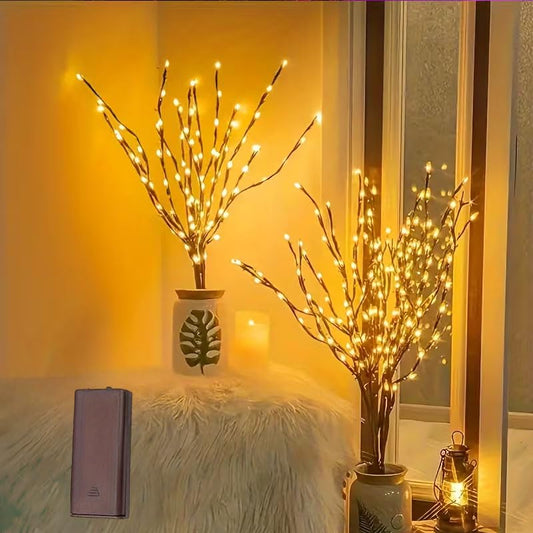 3 Pack LED Branch Lights, Glowing Branches, Warm White Artificial Willow Branch Lights, Suitable for All Kinds of vases, Valentine's Day, Room Decoration (Batteries not Included) - color: 3PACK-48LEDS