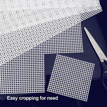 Caydo 8 Pieces 7 Count Plastic Canvas Sheets, Plastic Mesh Sheet | for Cross Stitch, Making Aquarium Dividers, Knit Crochet Projects, 10.5 x 13.5 Inch - color: Clear White - 8pcs